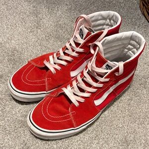 Vans Off The Wall Sk8 Hi White Logo with Red Accent